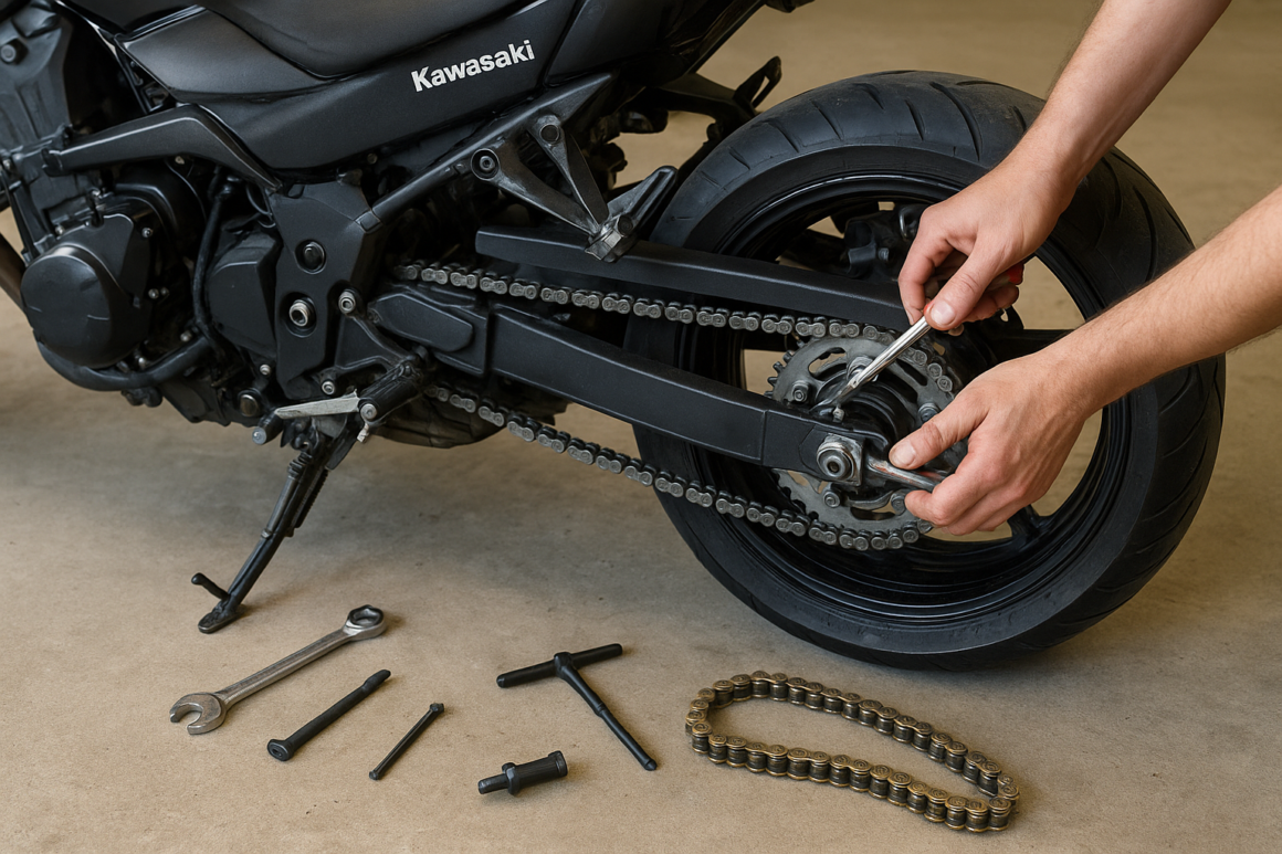 Comment changer un kit chaine sur Kawasaki Z750 année 2009